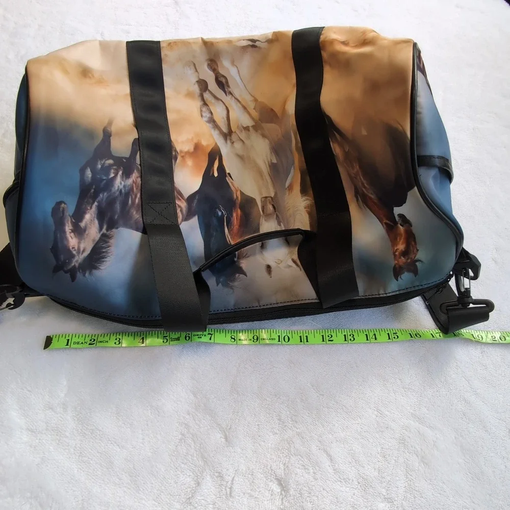 Horse Duffel Bag Equestrian‎ Print Gym Bag Running Horses Photo Western